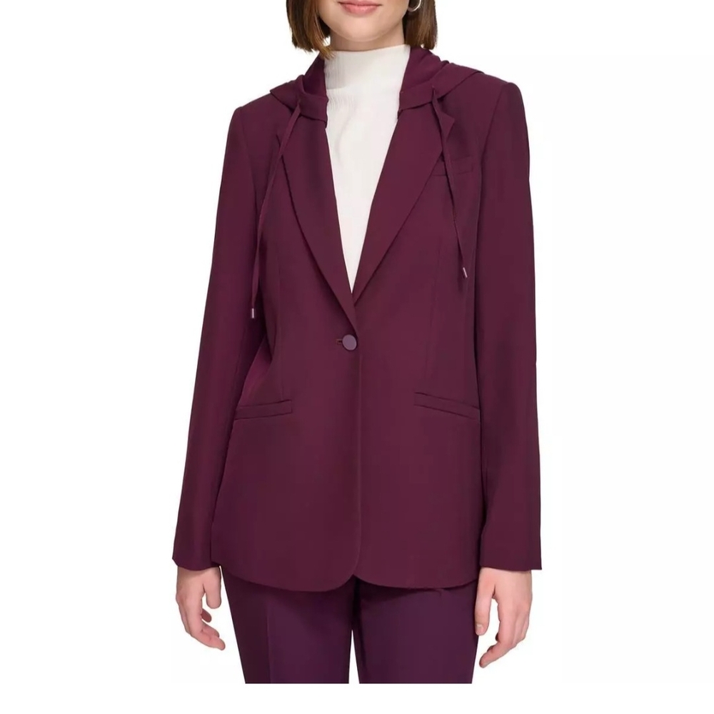 Calvin Klein Purple Tailored Blazer with Notched Lapels
